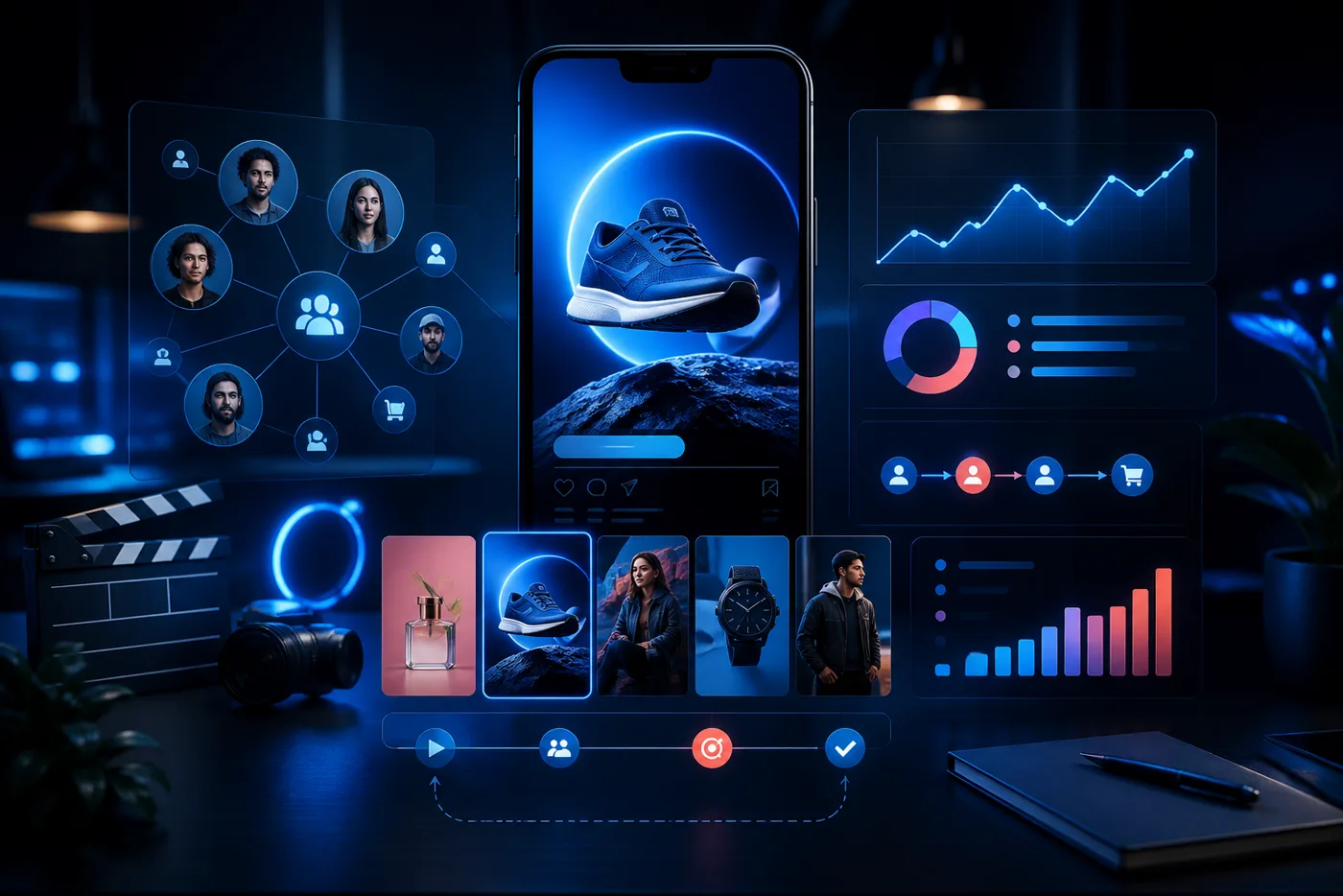 A paid-social campaign studio connecting creative, audiences, and conversions